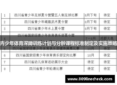 青少年体育深蹲训练计划与分龄课程标准制定及实施策略