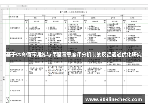 基于体育循环训练与课程满意度评分机制的反馈通道优化研究